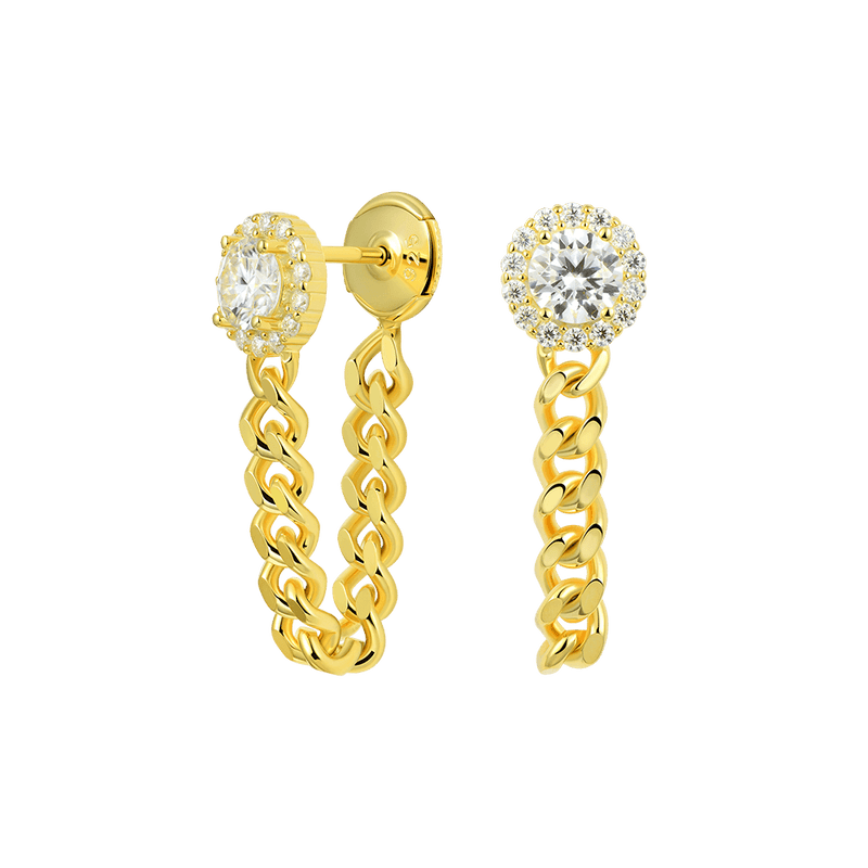 Front Back Cuban Link Hoop Earring - Unique and Elegant Earrings for men - APORRO