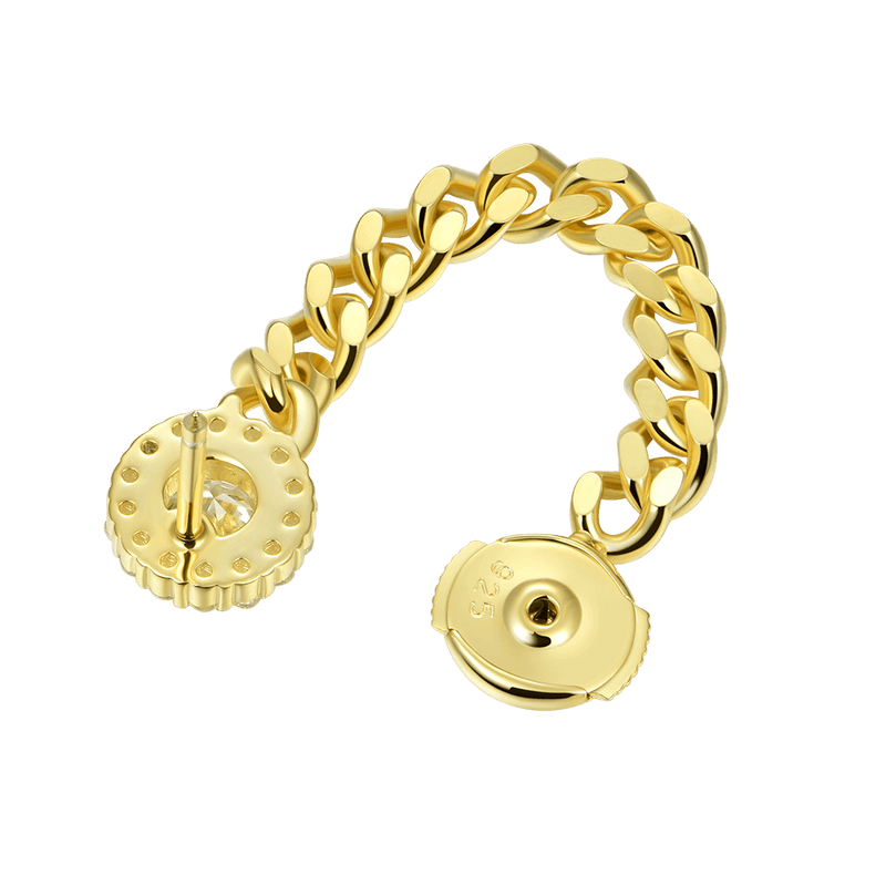 Front Back Cuban Link Hoop Earring - Unique and Elegant Earrings for men - APORRO