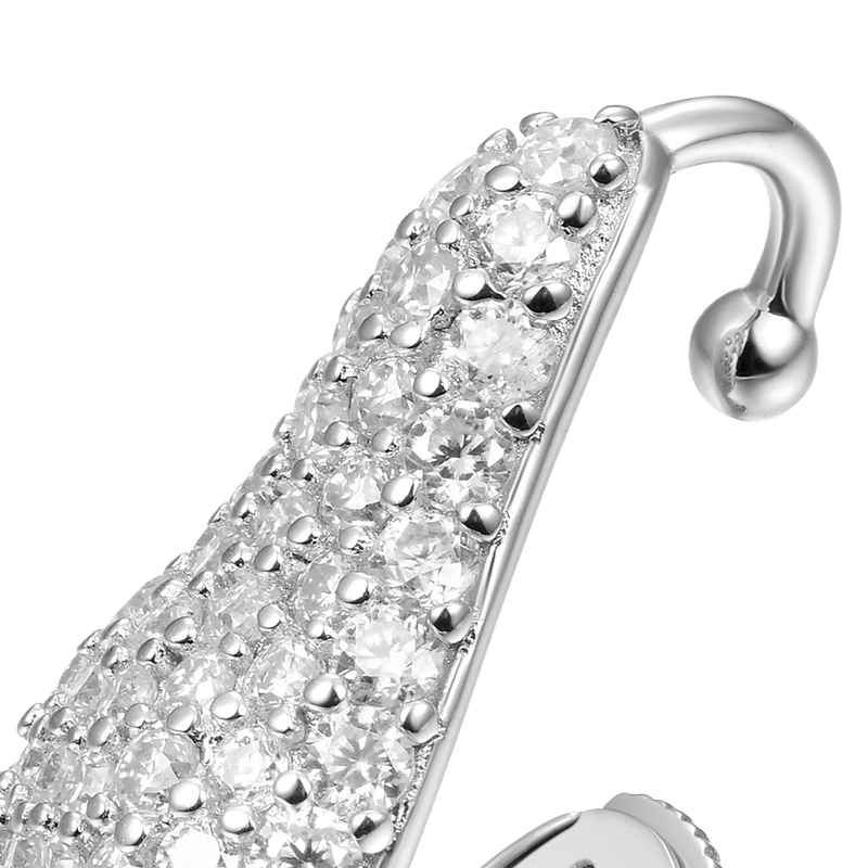 Moissanite Liquid White Gold Lobe Stud Earring - Designer Earrings for Women & Men - APORRO