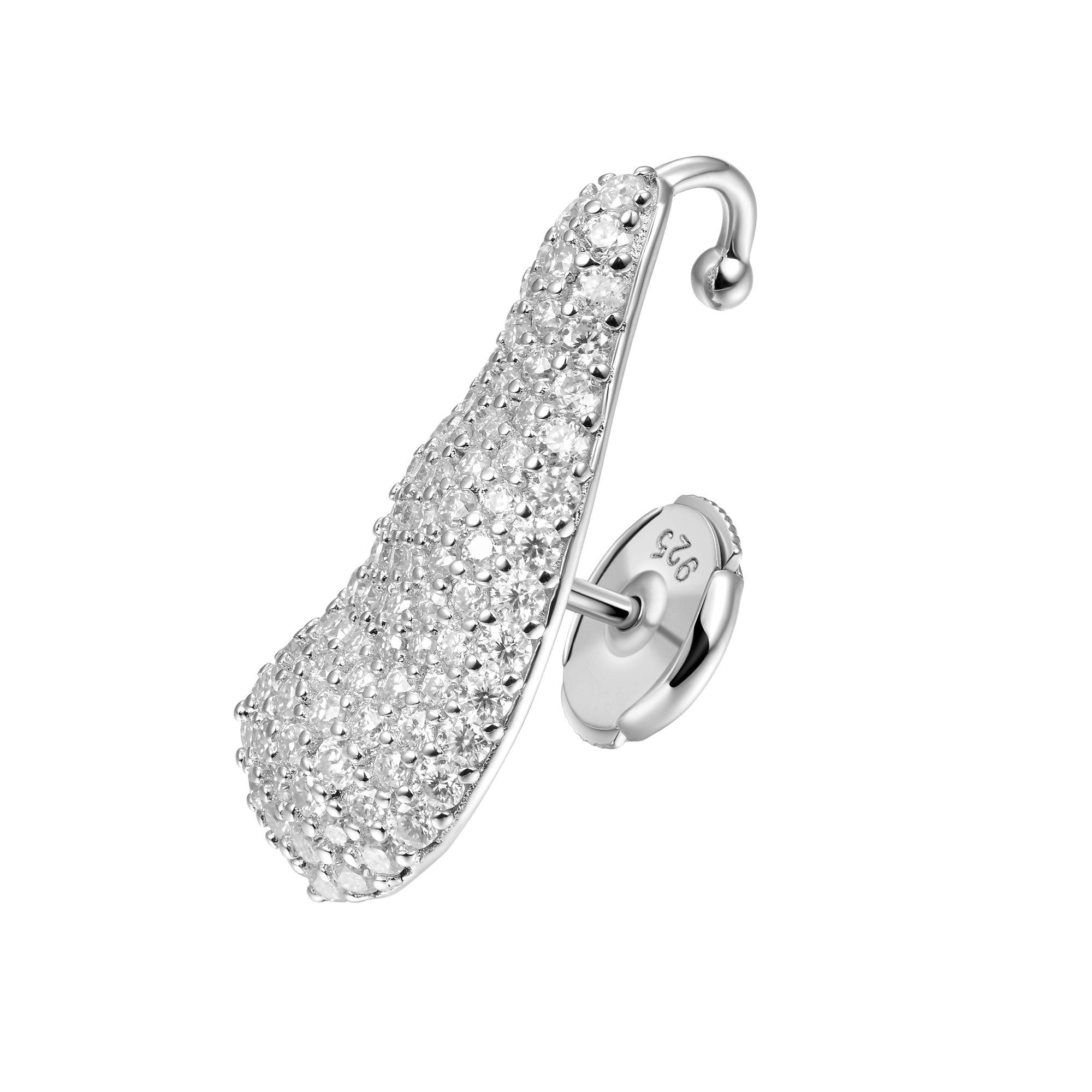 Moissanite Liquid Lobe Stud Earring - Left Ear