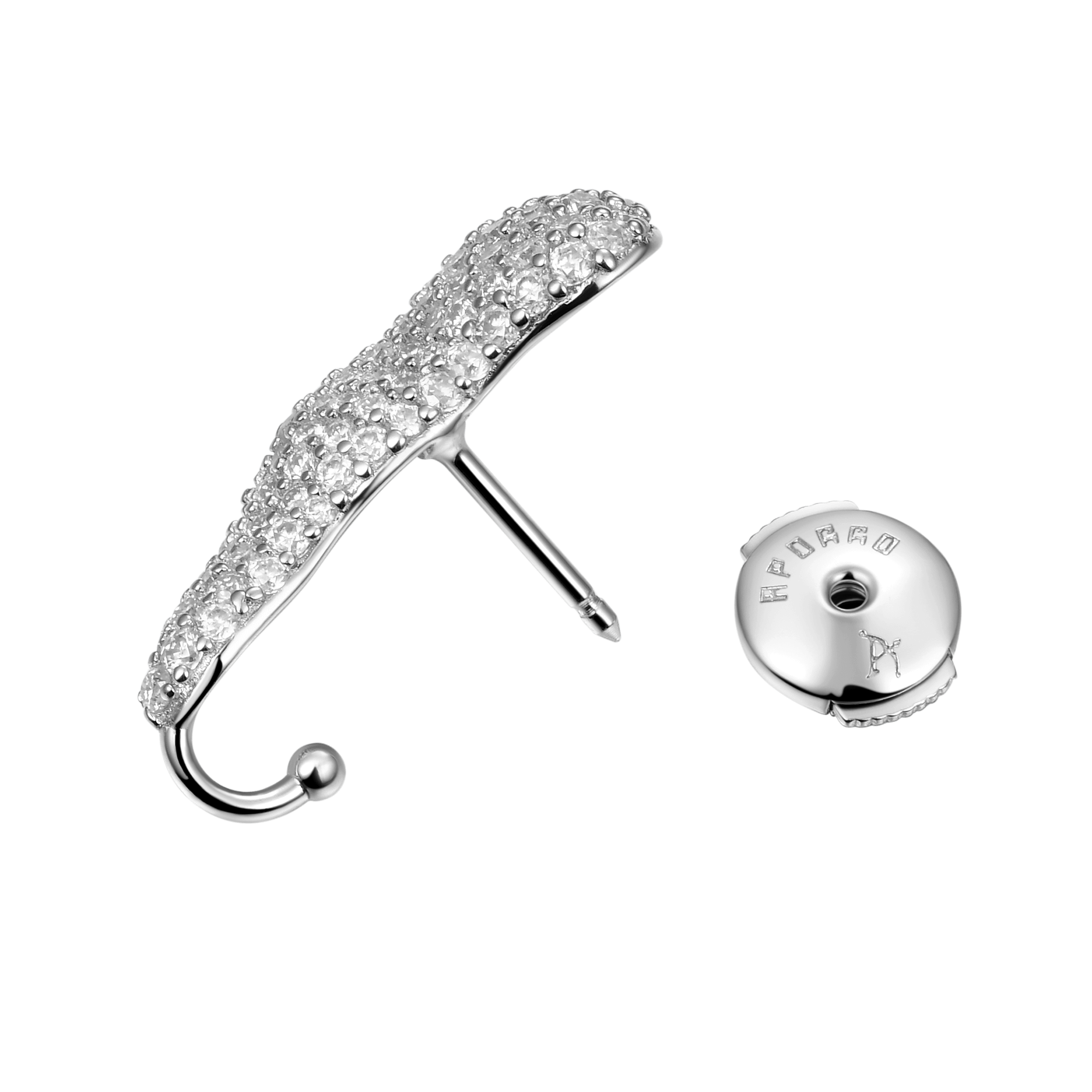 Moissanite Liquid Lobe Stud Earring - Left Ear