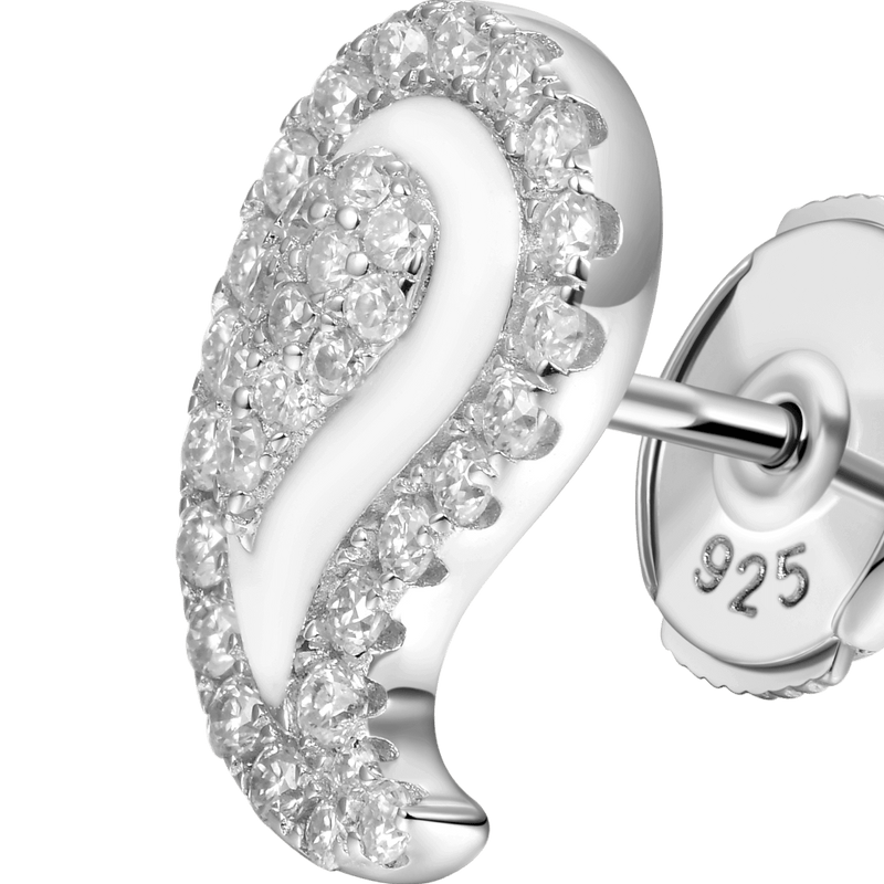 Moissanite White Paisley Stud Earrings Unique and Elegant