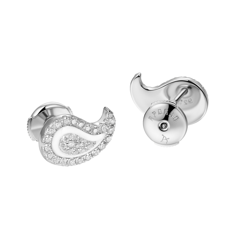 Moissanite White Paisley Stud Earrings - Unique and Elegant Earrings - APORRO
