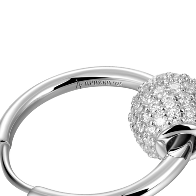 Moissanite S925 Ball Hoop Earrings - Pair