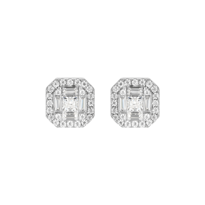 Moissanite Halo Stud Earring