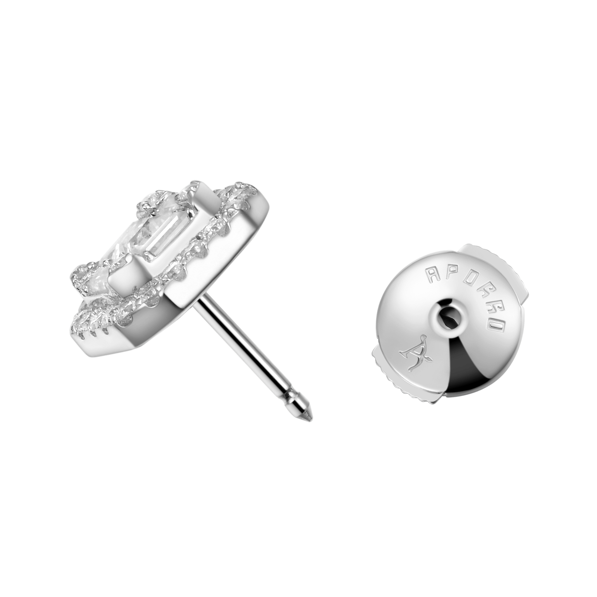 Moissanite Halo Stud Earring