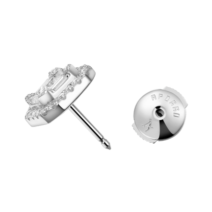 Moissanite Halo Stud Earring