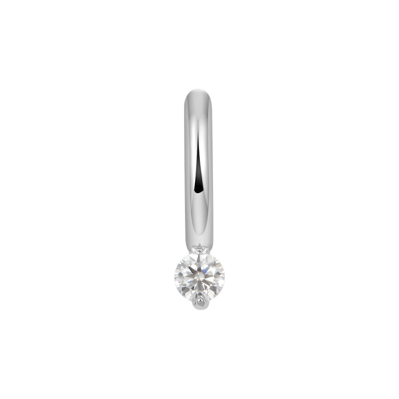 Moissanite Solitaire Hoop Earrings - Men & Women's silver hoop earring - APORRO