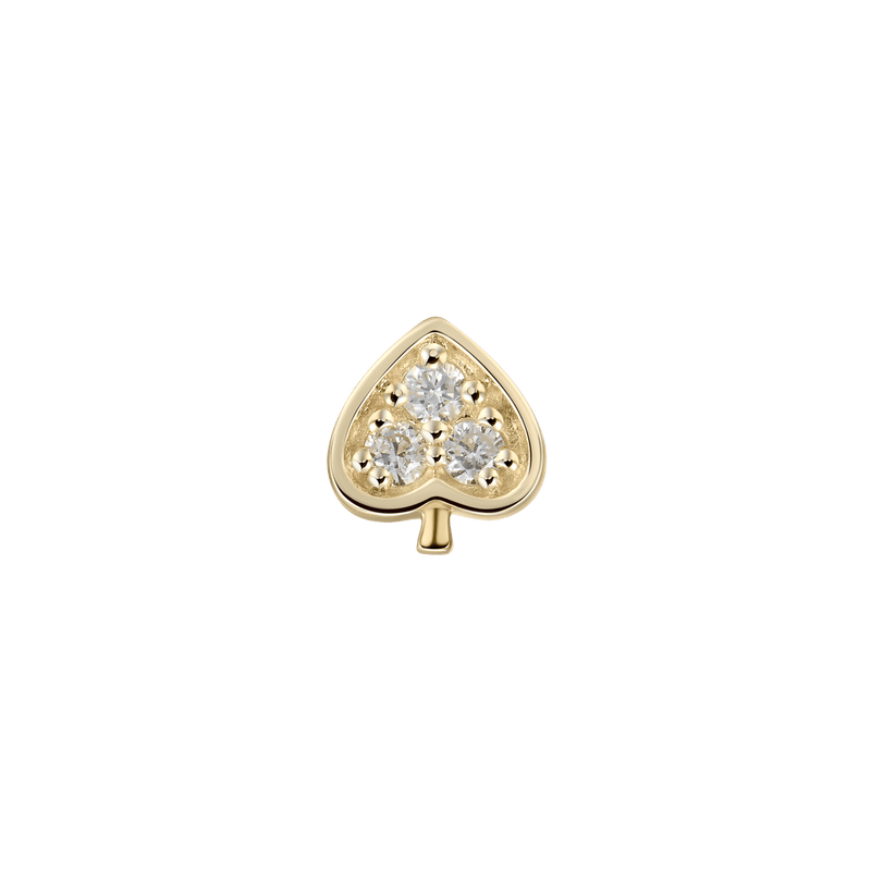 Solid Gold Poker Suit Diamond Earring – 10k Solid Gold Diamond Earring - APORRO