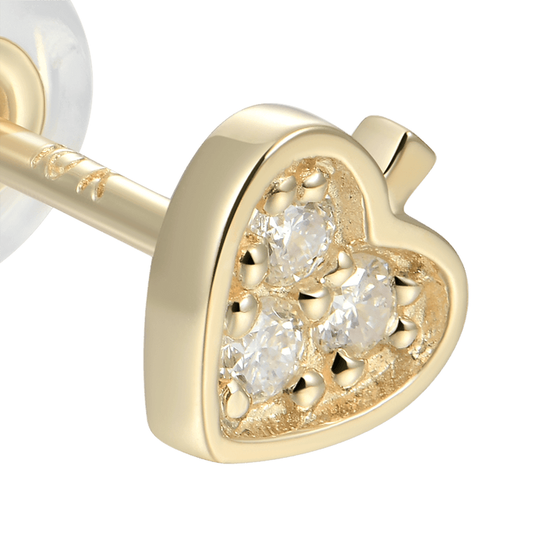 Solid Gold Poker Suit Diamond Earring – 10k Solid Gold Diamond Earring - APORRO