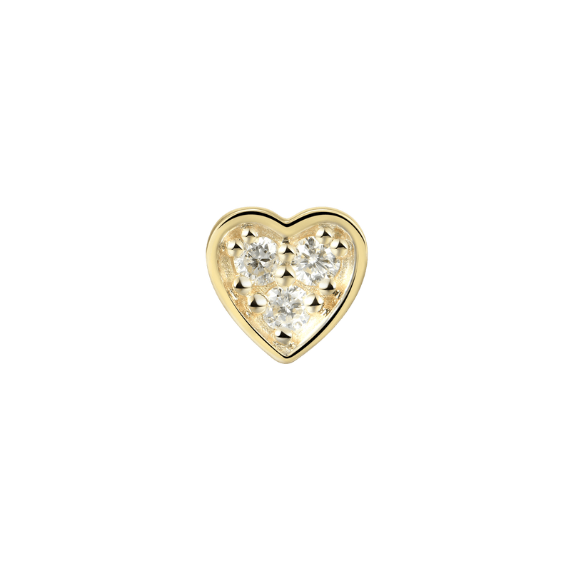 Solid Gold Poker Suit Diamond Earring – 10k Solid Gold Diamond Earring - APORRO