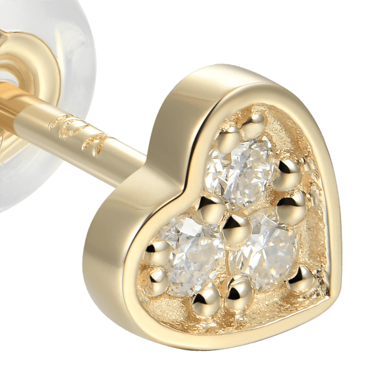 Solid Gold Poker Suit Diamond Earring – 10k Solid Gold Diamond Earring - APORRO