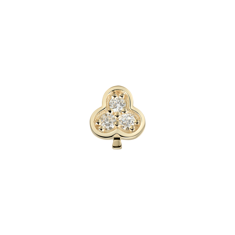 Solid Gold Poker Suit Diamond Earring – 10k Solid Gold Diamond Earring - APORRO