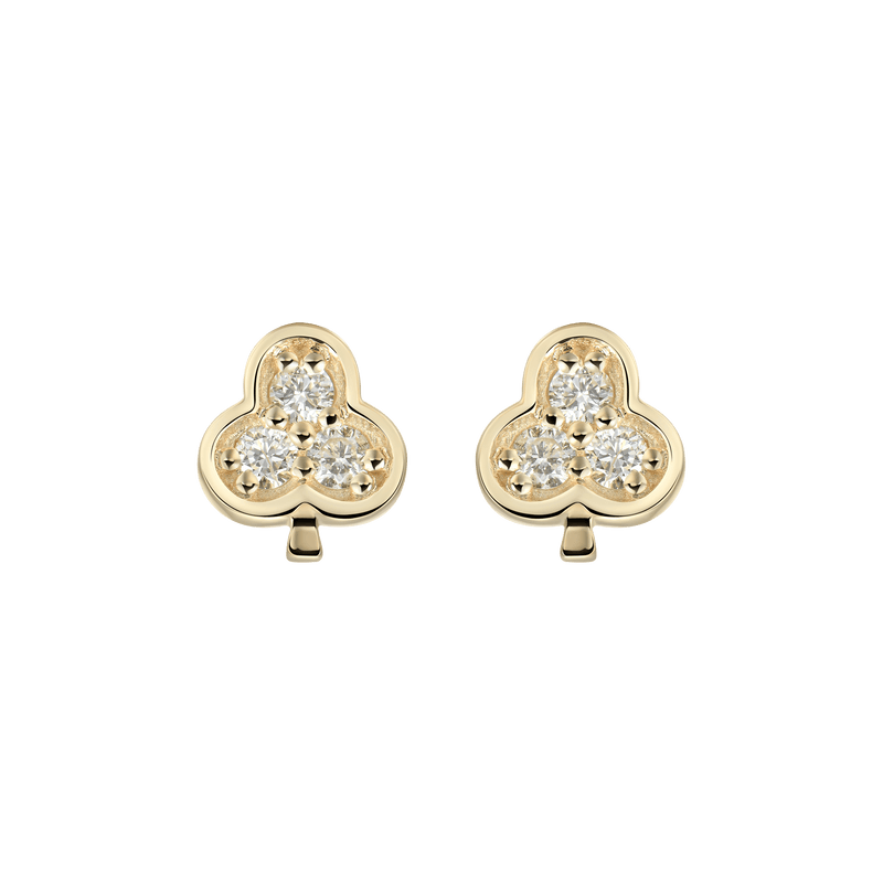 Solid Gold Poker Suit Diamond Earring – 10k Solid Gold Diamond Earring - APORRO