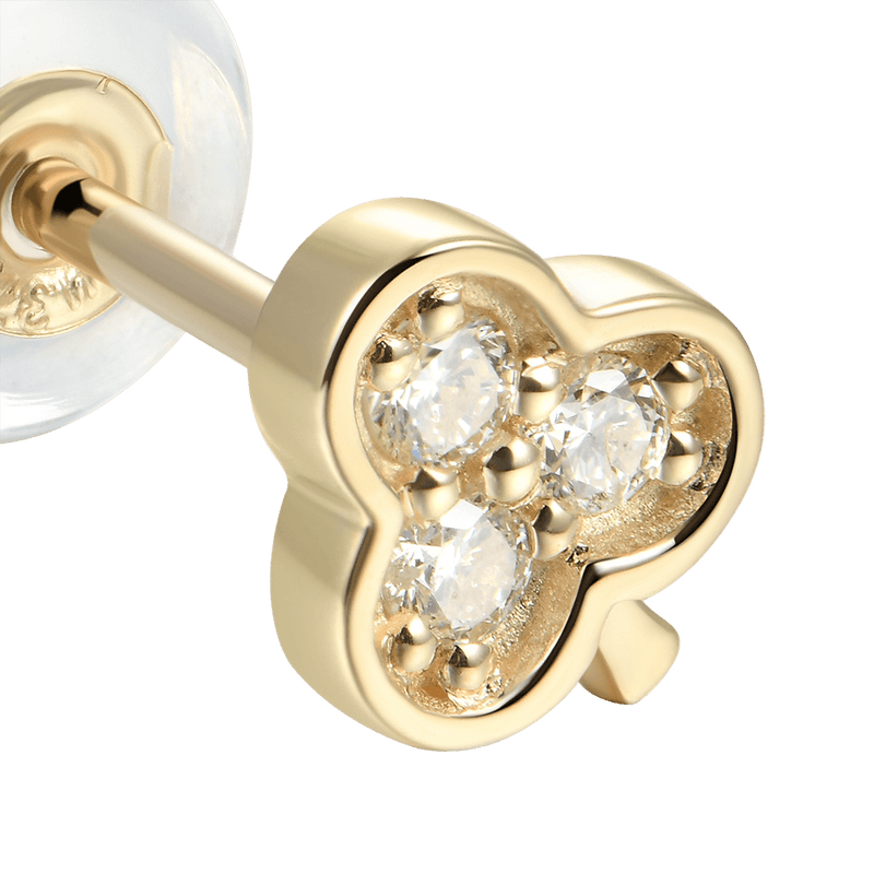 Solid Gold Poker Suit Diamond Earring – 10k Solid Gold Diamond Earring - APORRO