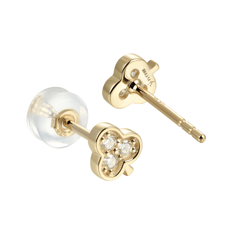 Solid Gold Poker Suit Diamond Earring – 10k Solid Gold Diamond Earring - APORRO