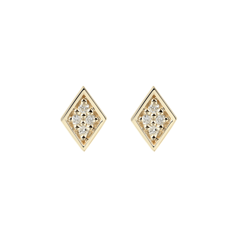 Solid Gold Poker Suit Diamond Earring – 10k Solid Gold Diamond Earring - APORRO