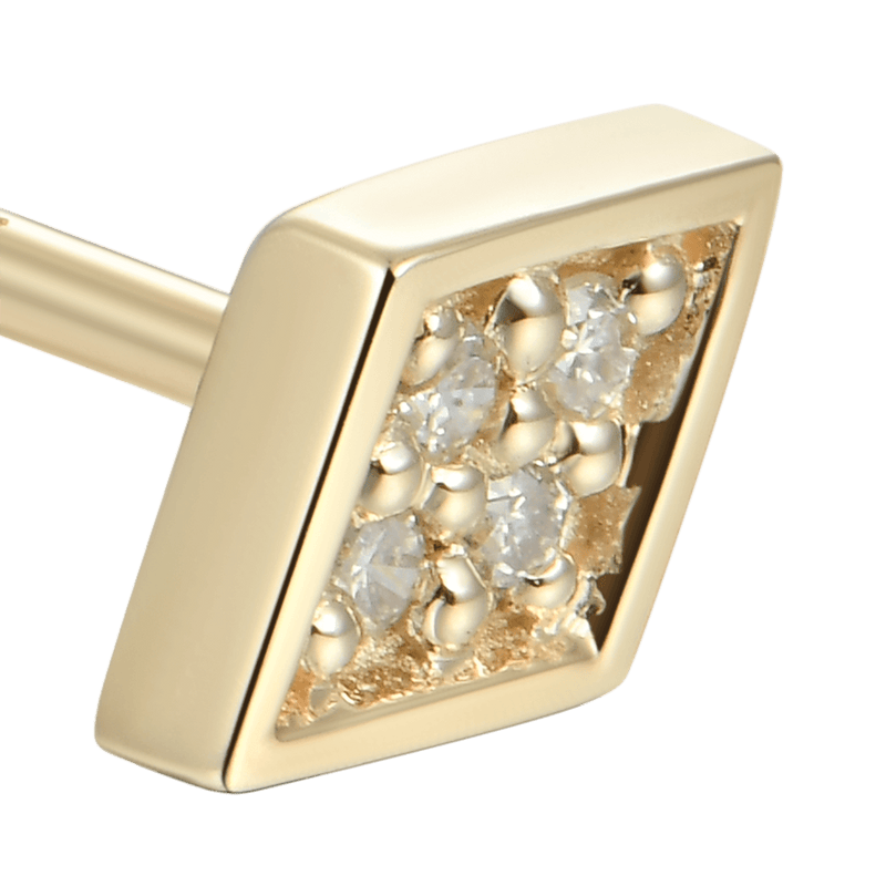 Solid Gold Poker Suit Diamond Earring – 10k Solid Gold Diamond Earring - APORRO