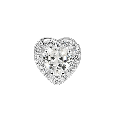 Moissanite S925 Halo Heart Stud Earring