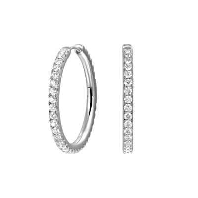 Moissanite S925 One Row Large Hoop Earring