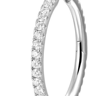 Moissanite S925 One Row Large Hoop Earring