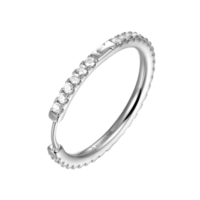 Moissanite S925 One Row Large Hoop Earring