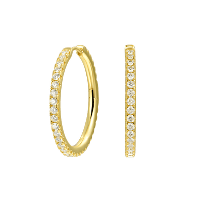 Moissanite S925 One Row Large Hoop Earring