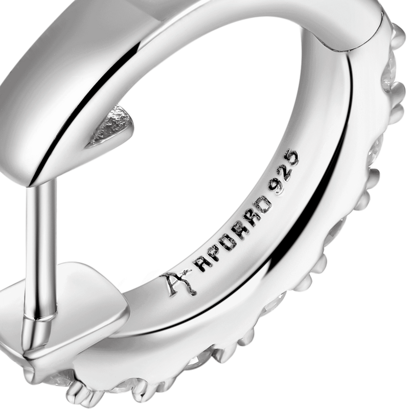 Moissanite Single Row Hoop Earrings - APORRO