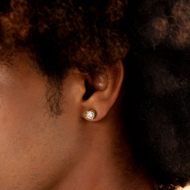 Round Cut Moissanite Stud Earring - APORRO