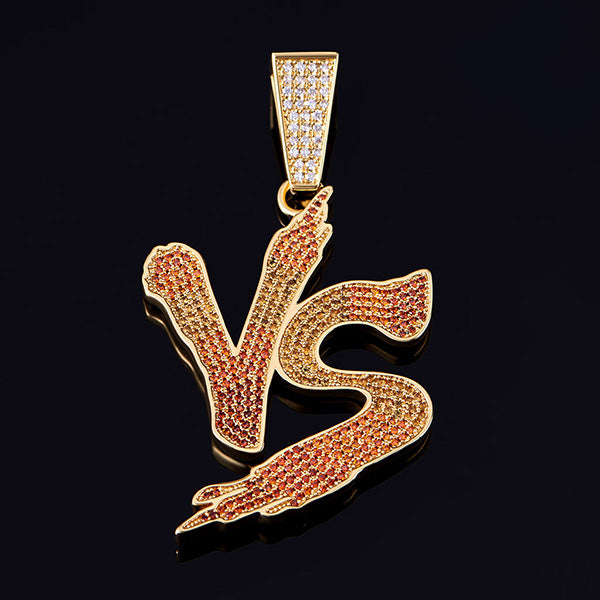 14K Gold Iced VS Pendant - Hip Hop Necklace - Aporro - APORRO