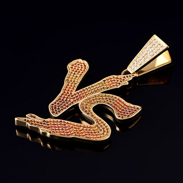 14K Gold Iced VS Pendant - Hip Hop Necklace - Aporro - APORRO
