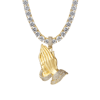 Moissanite Praying Hand Pendant