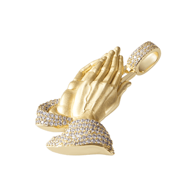 Moissanite Praying Hand Pendant