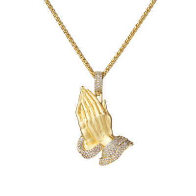 Moissanite Praying Hand Pendant
