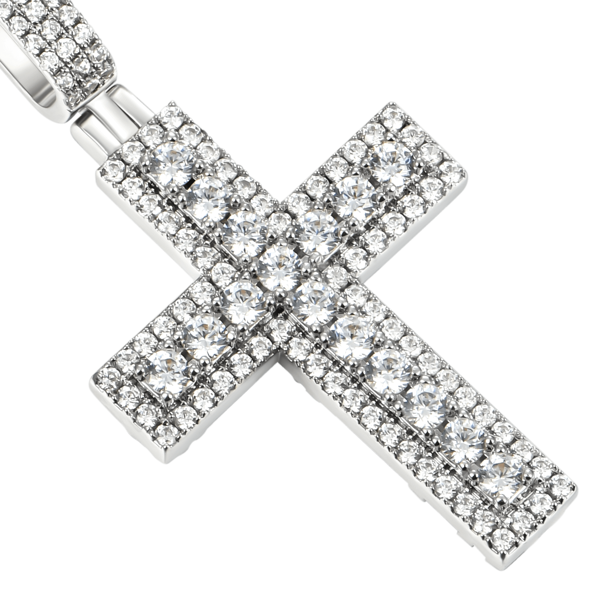 Women's Iced Double Layered Cross Pendant