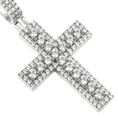 Women's Iced Double Layered Cross Pendant