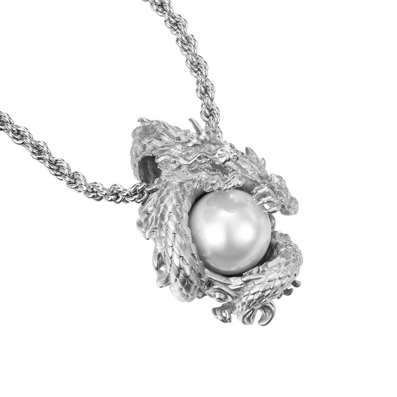 WONG Coiled Dragon Pearl Pendant - APORRO