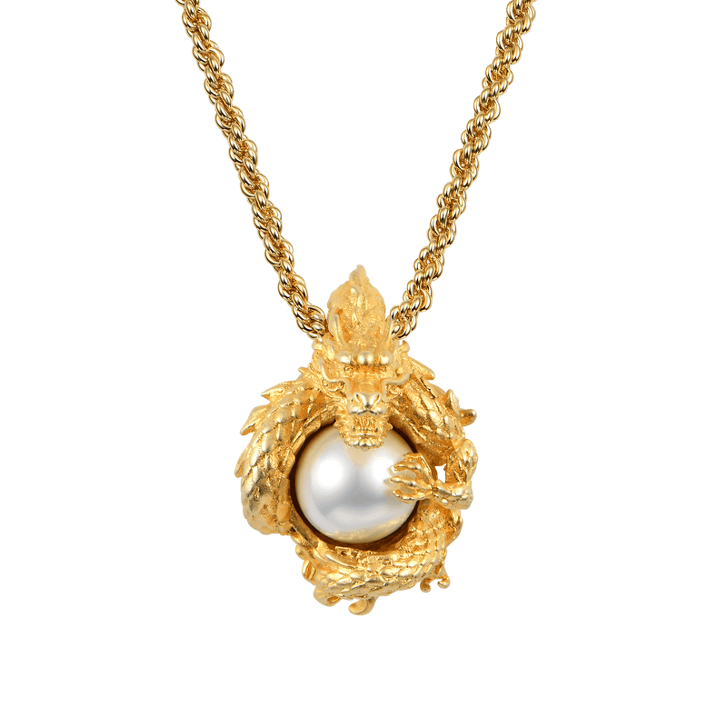 WONG Coiled Dragon Pearl Pendant - APORRO