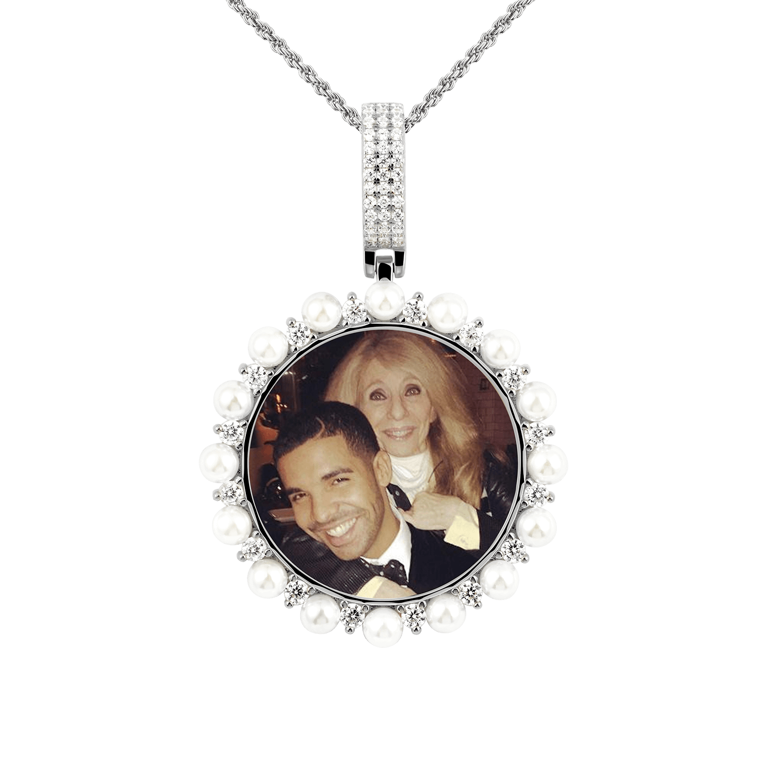 Custom Circle Picture necklace Iced out gold pendant APORRO