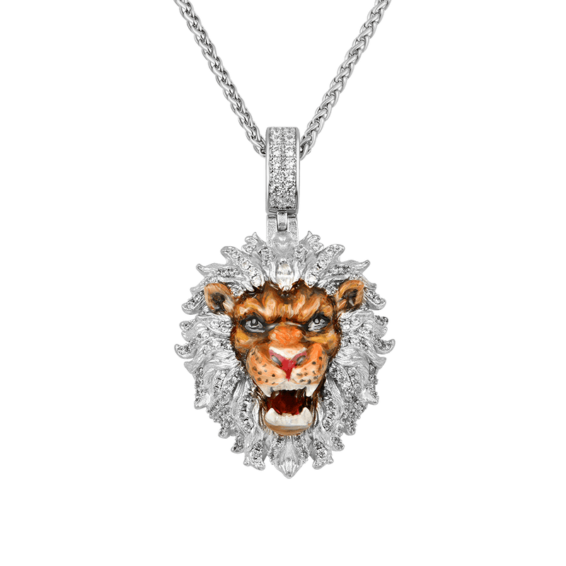 Fearless Lion Enamel Miniature Pendant - APORRO