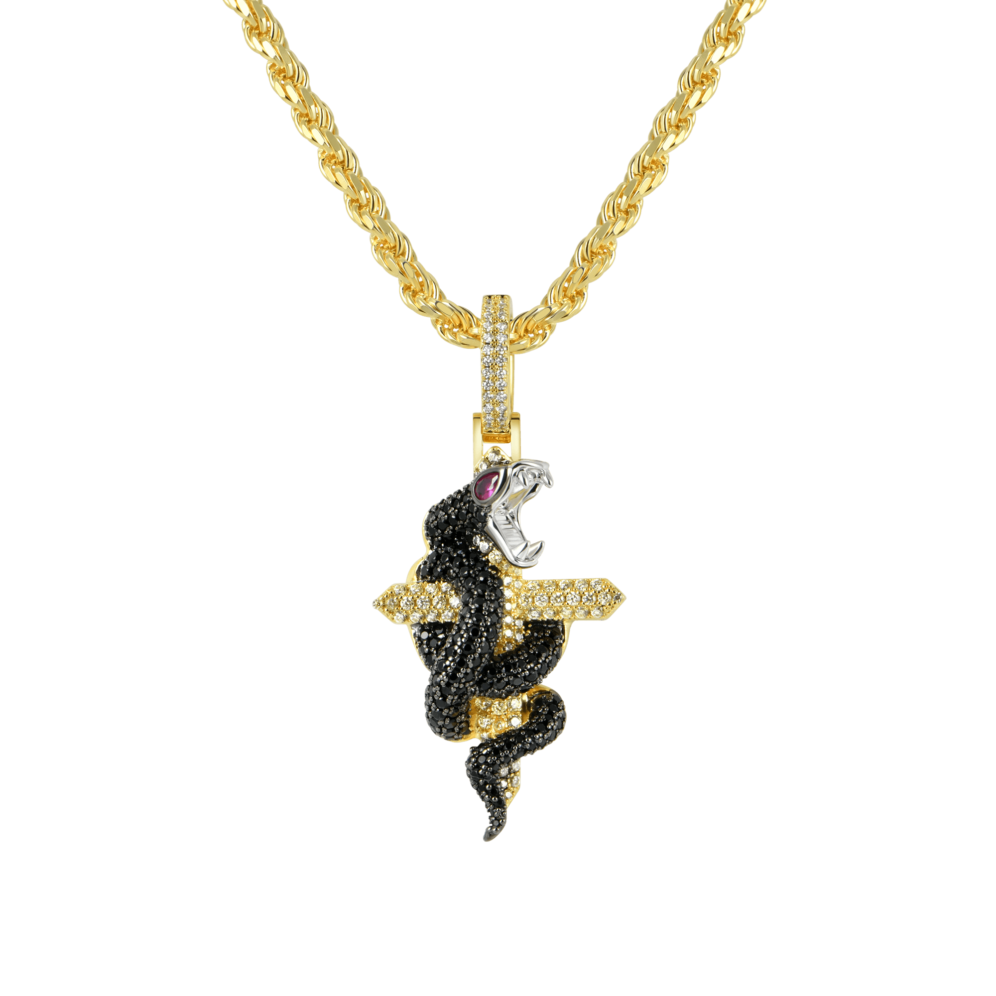 Iced Python Cross Pendant [Only Ship To The US]