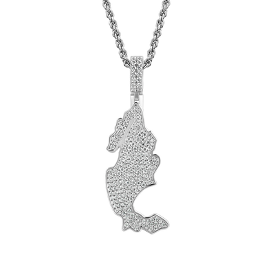 Moissanite Round Cut Map of Mexico Pendant