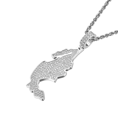 Moissanite Round Cut Map of Mexico Pendant