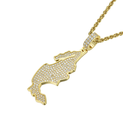 Moissanite Round Cut Map of Mexico Pendant