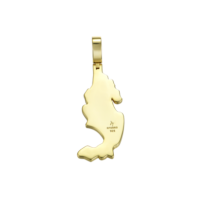 Moissanite Round Cut Map of Mexico Pendant