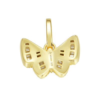 Moissanite Mixed Baguette Cut Butterfly Pendant