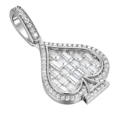 Moissanite Emerald Cut Spade Pendant