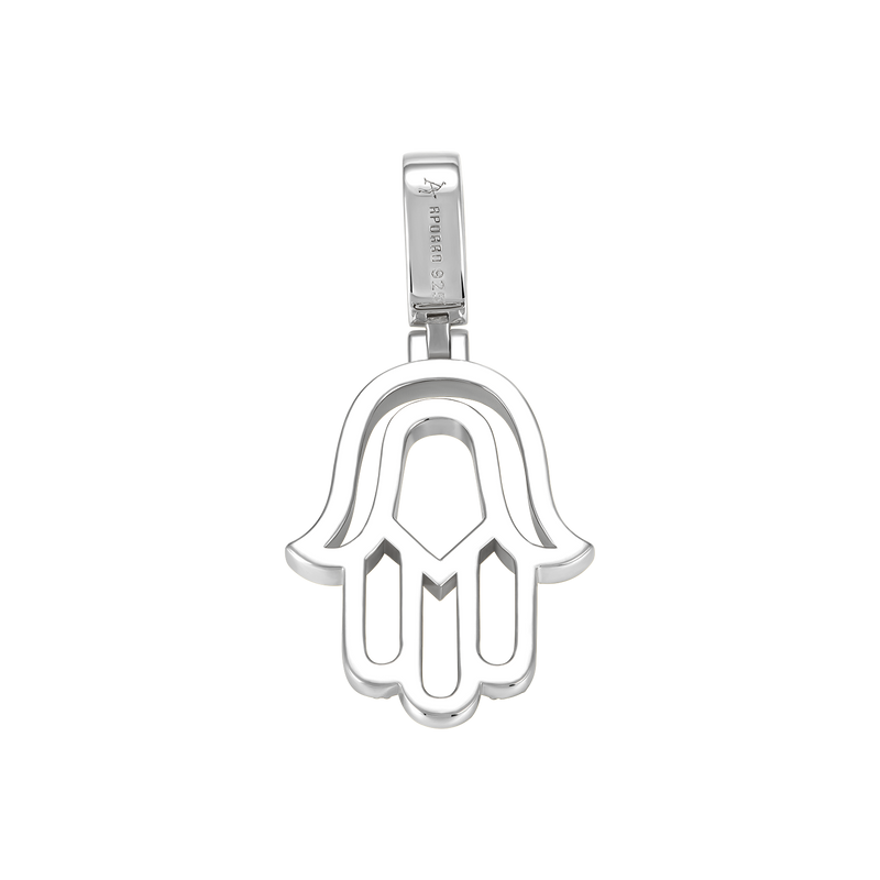 Round Cut Hollow Hamsa Pendant - APORRO