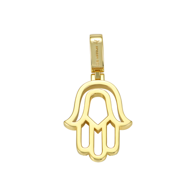 Moissanite Round Cut Hollow Hamsa Pendant