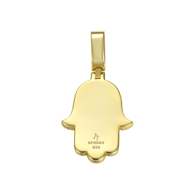 Moissanite Double-Layered Hamsa Pendant